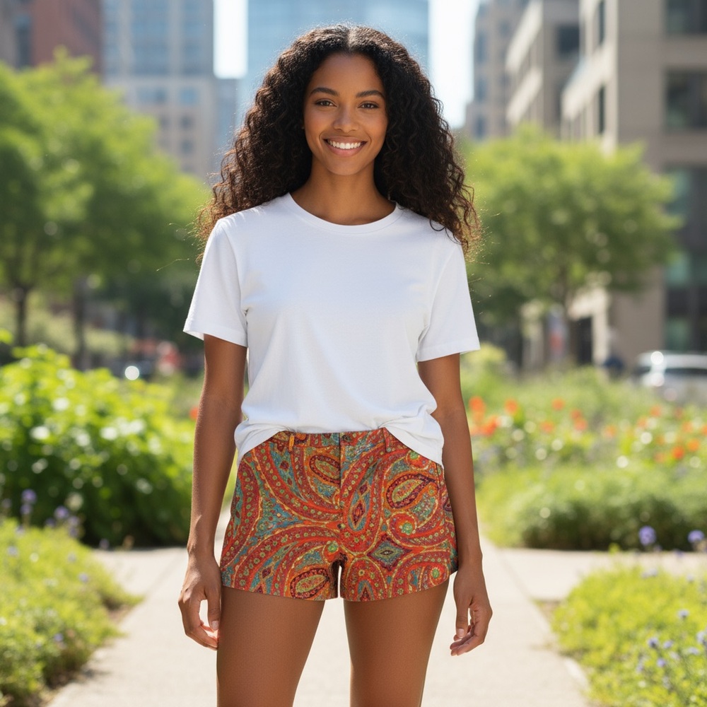 ❤️ Lauren Ralph Lauren Paisley Chino Shorts - Picture 11 of 11